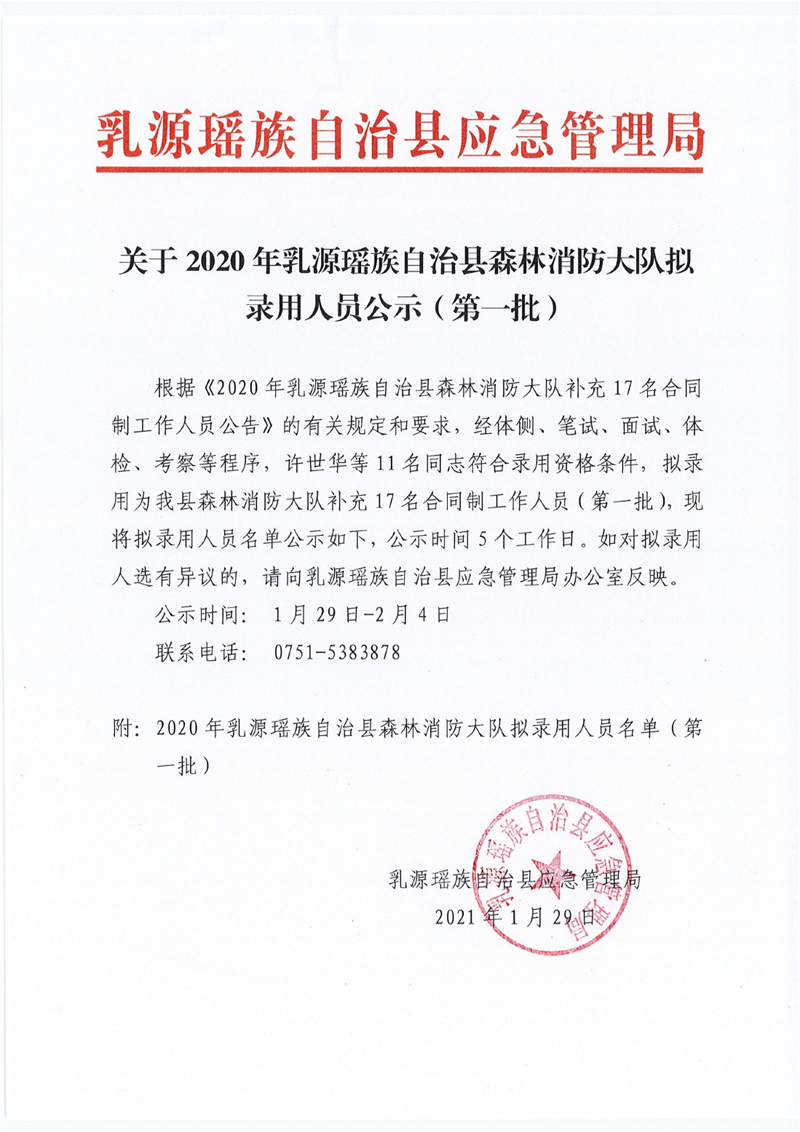 關(guān)于2020年乳源瑤族自治縣森林消防大隊(duì)擬錄用人員公示（第一批）0000.jpg