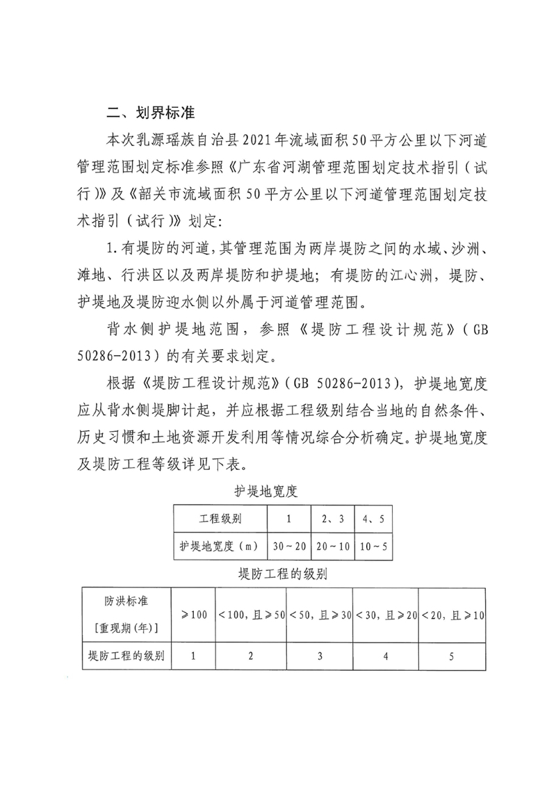 關于對乳源瑤族自治縣2021年流域面積50平方公里以下河道管理范圍劃定成果的公示0002.jpg