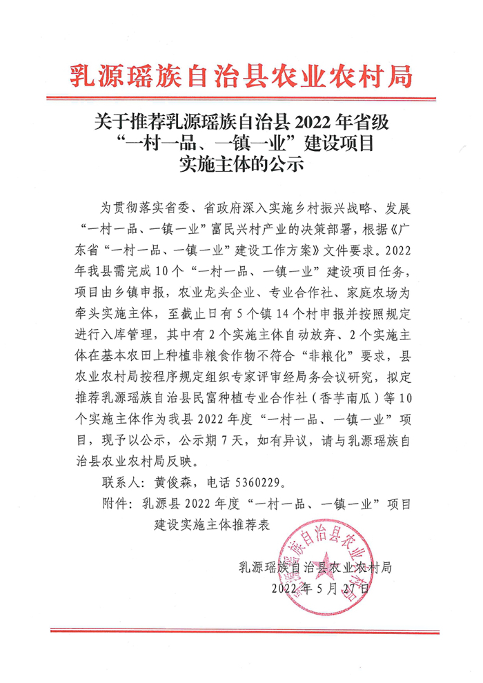 2022年省級“一村一品、一鎮(zhèn)一業(yè)”建設項目實施主體的公示0000.jpg