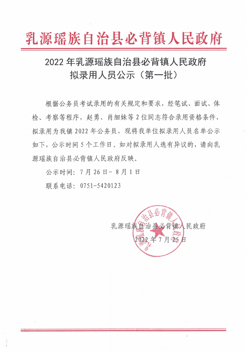 2022年乳源瑤族自治縣必背鎮(zhèn)人民政府擬錄用人員公示（第一批）0000.jpg