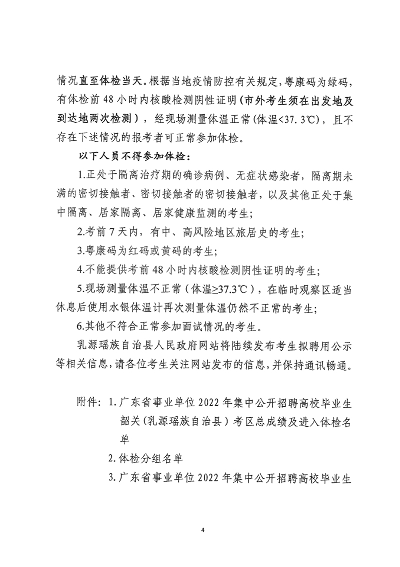 廣東省事業(yè)單位2022年集中公開招聘高校畢業(yè)生韶關(guān)(乳源瑤族自治縣）考區(qū)總成績(jī)公示及體檢事項(xiàng)公告0003.jpg