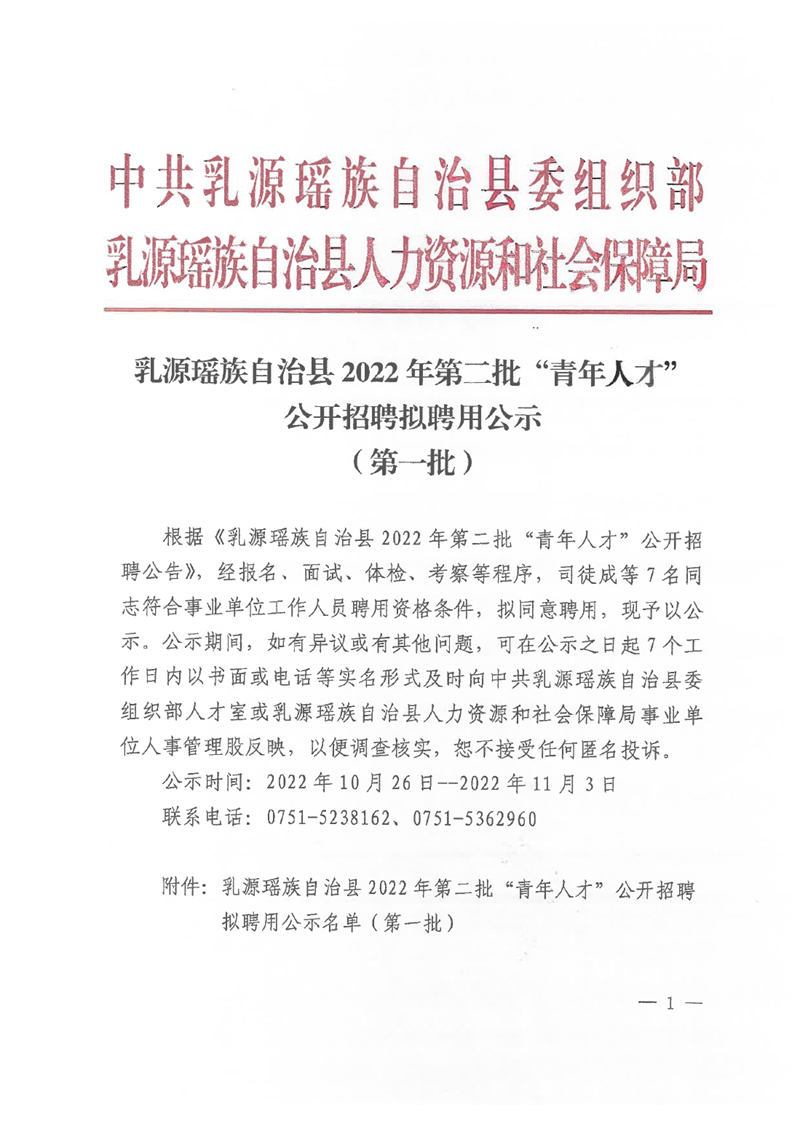 乳源瑤族自治縣2022年第二批“青年人才”公開(kāi)招聘擬聘用公示（第一批）0000.jpg