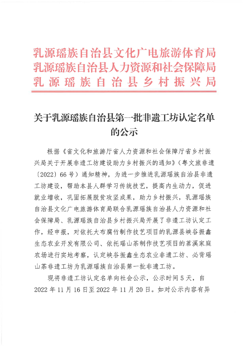 關(guān)于乳源瑤族自治縣第一批非遺工坊認(rèn)定名單的公示0000.jpg