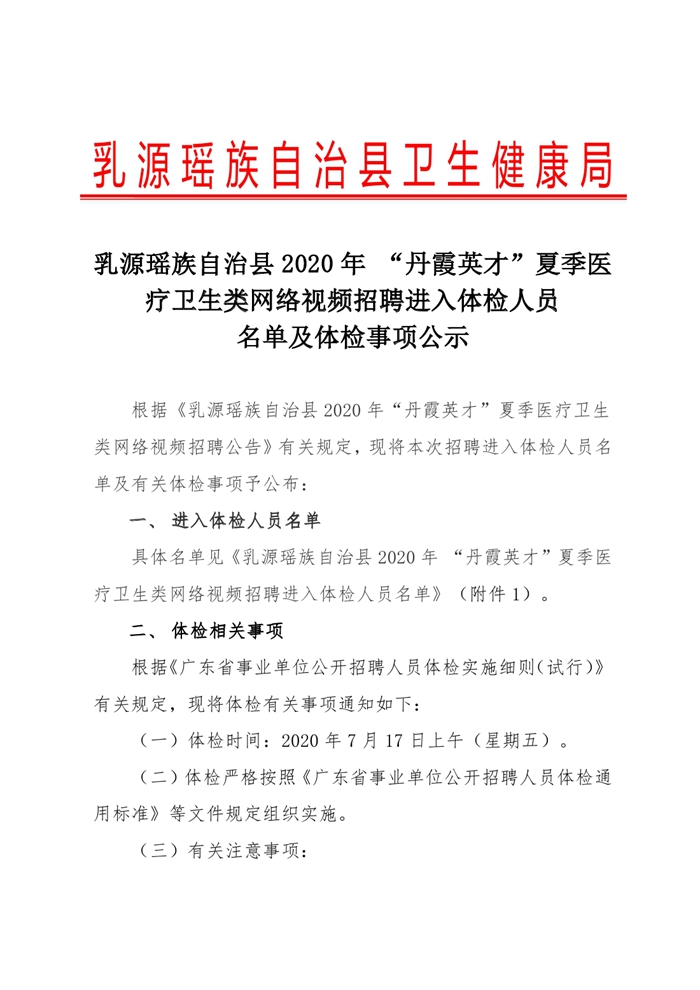 乳源瑤族自治縣2020年“丹霞英才”夏季醫(yī)療衛(wèi)生類網(wǎng)絡(luò)視頻招聘進(jìn)入體檢人員名單及體檢事項(xiàng)公示0000.jpg